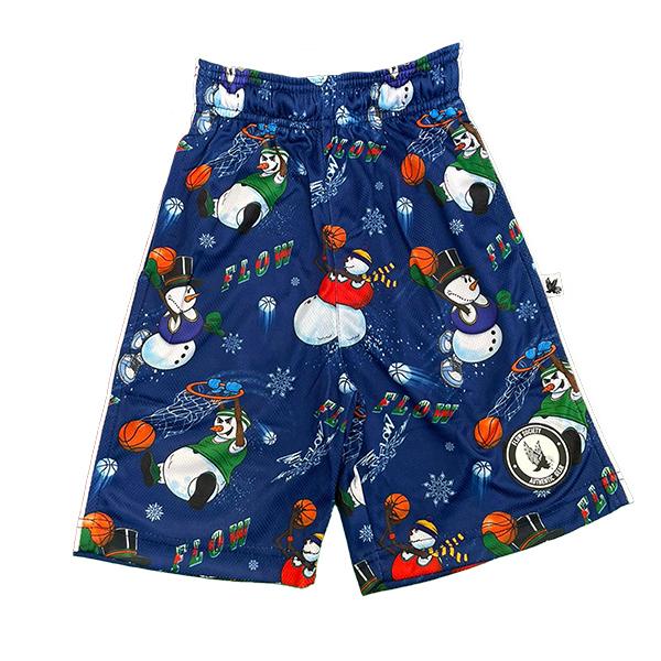Men's Snowman Frosty Basketball Shorts - Funny Christmas Holiday Pajama Bottoms for Casual Wear & Lounge