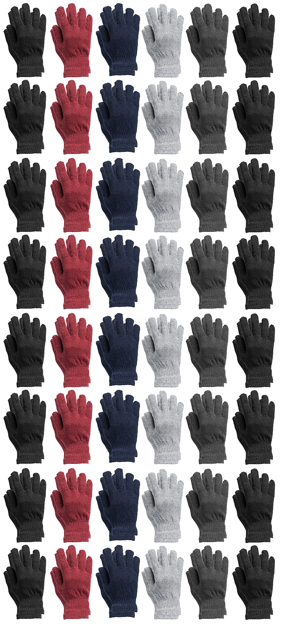 Yacht & Smith Men's Winter Knit Gloves - Warm Acrylic Thermal Gloves for Cold Weather, Assorted Solid Colors - Perfect for Snowboarding, Skiing, Hiking & Outdoor Activities