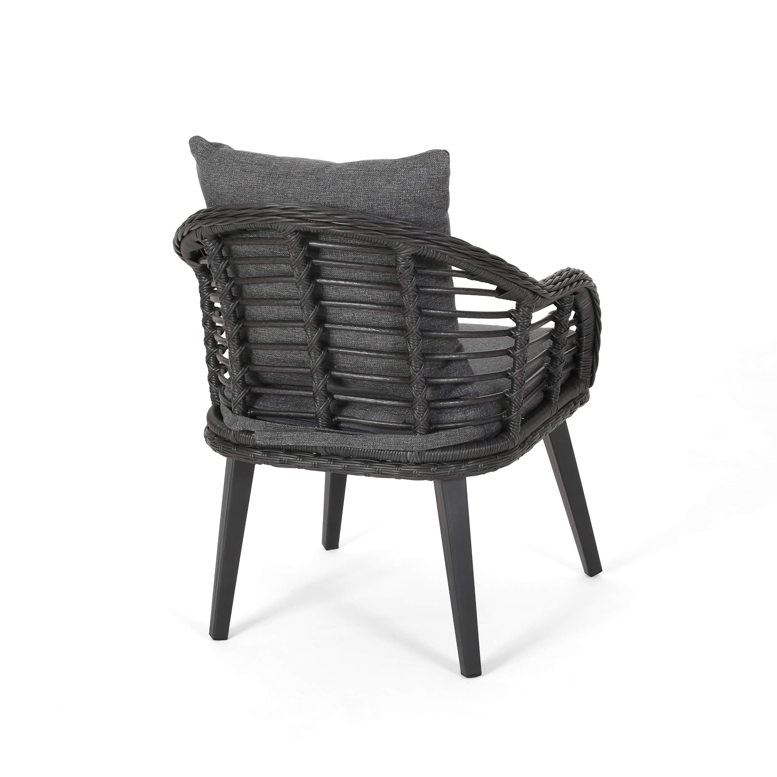 Premium Outdoor Wicker Club Chairs Set of 2 with Cushions - Gray & Dark Gray Patio Furniture for Garden, Poolside & Backyard Relaxation