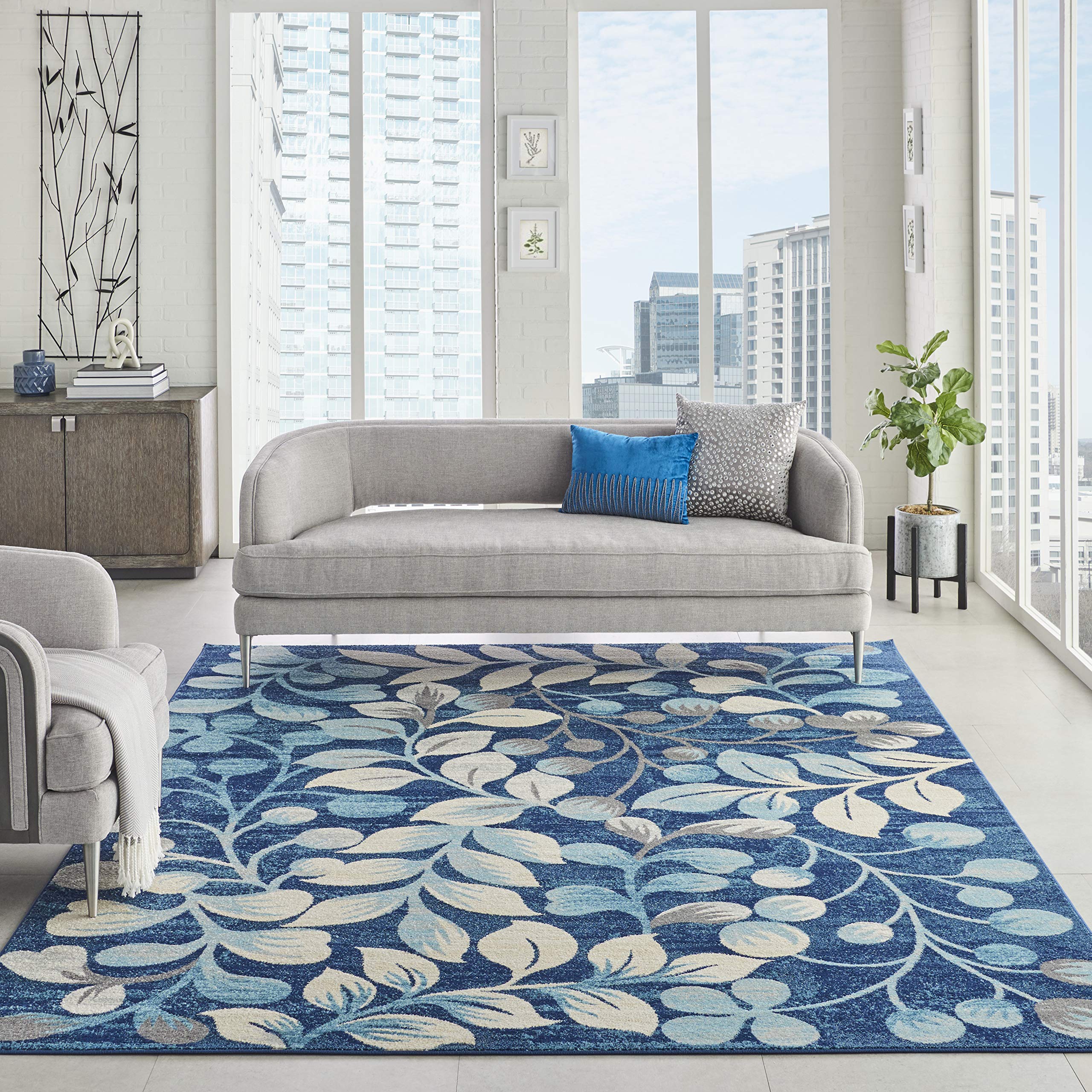 Nourison Tranquil Nature Navy 8'10