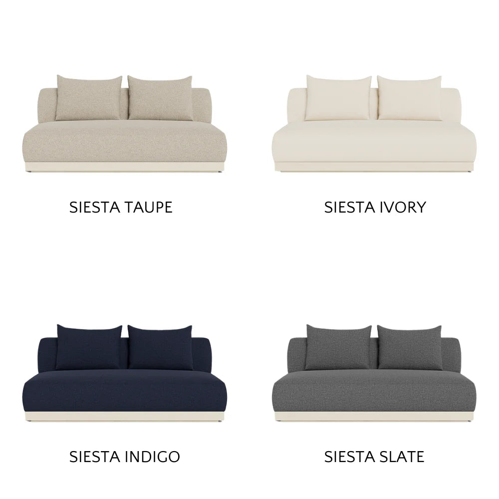 Amalfi 2-Seat Armless Outdoor Sectional Sofa - Waterproof Patio Furniture for Backyard, Poolside & Garden Relaxation