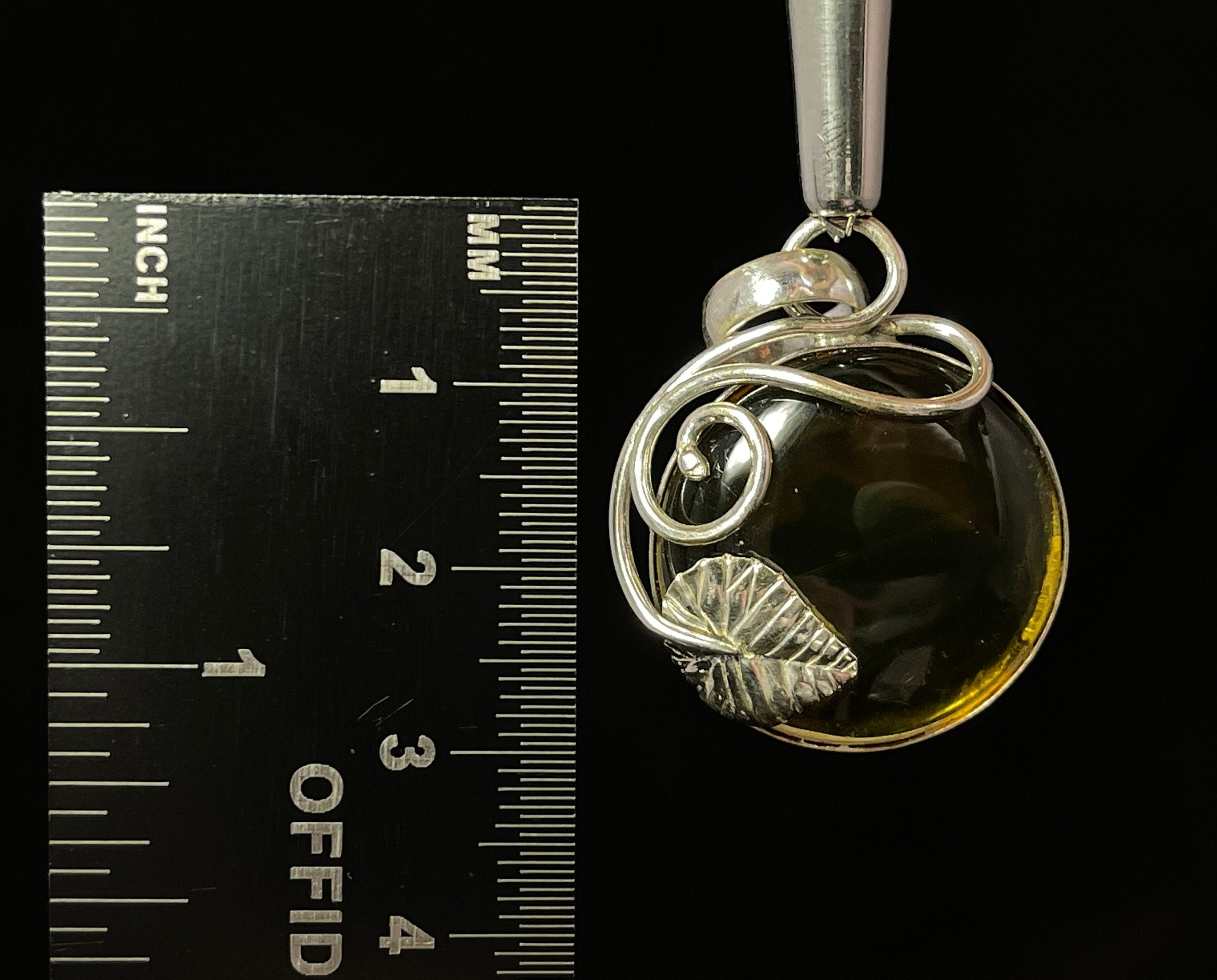 Sterling Silver Amber Crystal Pendant Necklace - Healing Stones & Fine Jewelry for Women, Gift for Her, L2272 | Perfect for Meditation, Energy Healing & Everyday Wear
