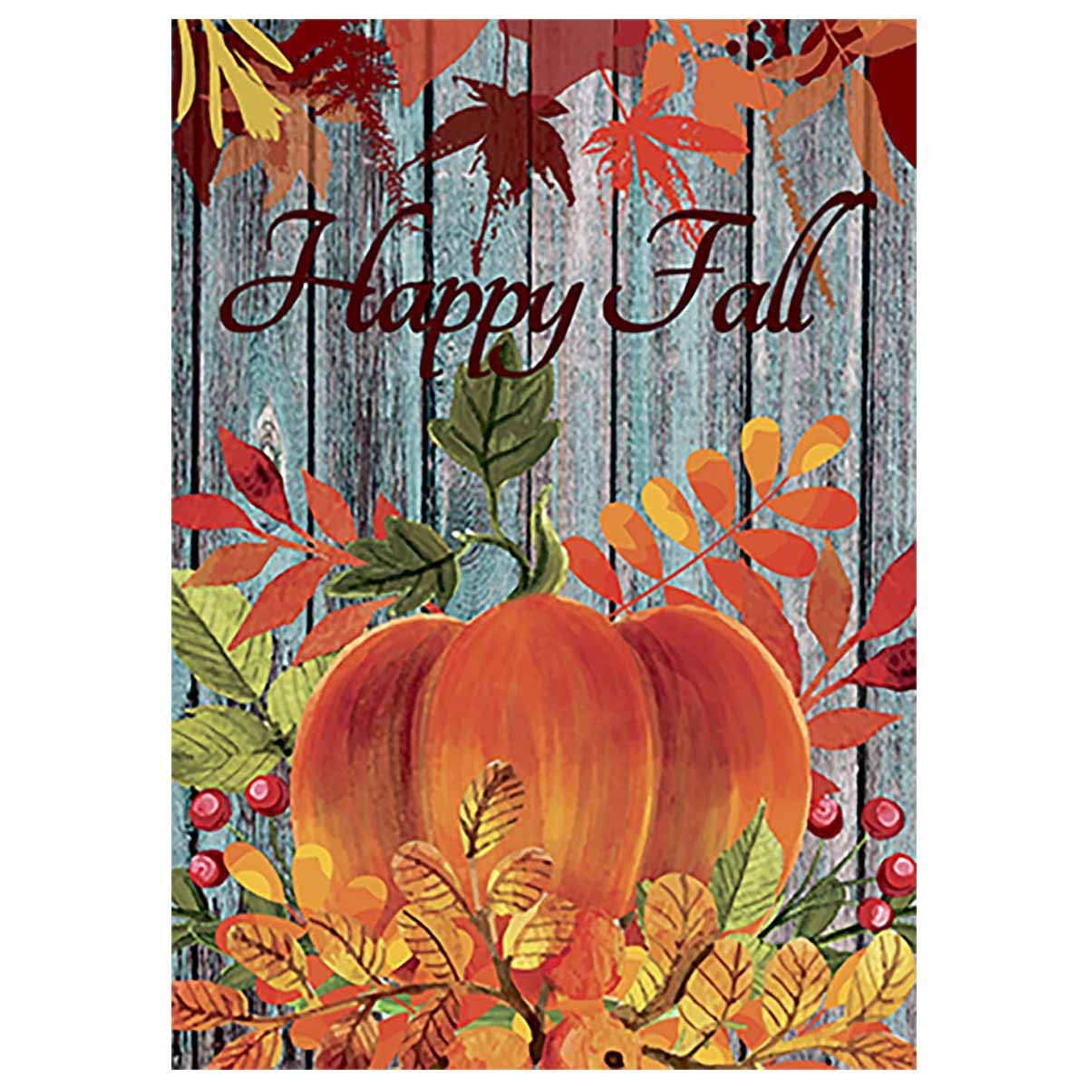 Happy Fall Garden Flag Double Sided - Autumn Leaves & Rustic Pumpkin Yard Flag 28x40 Inches - Seasonal Home Decor for Front Porch, Lawn, and Outdoor Thanksgiving Decoration