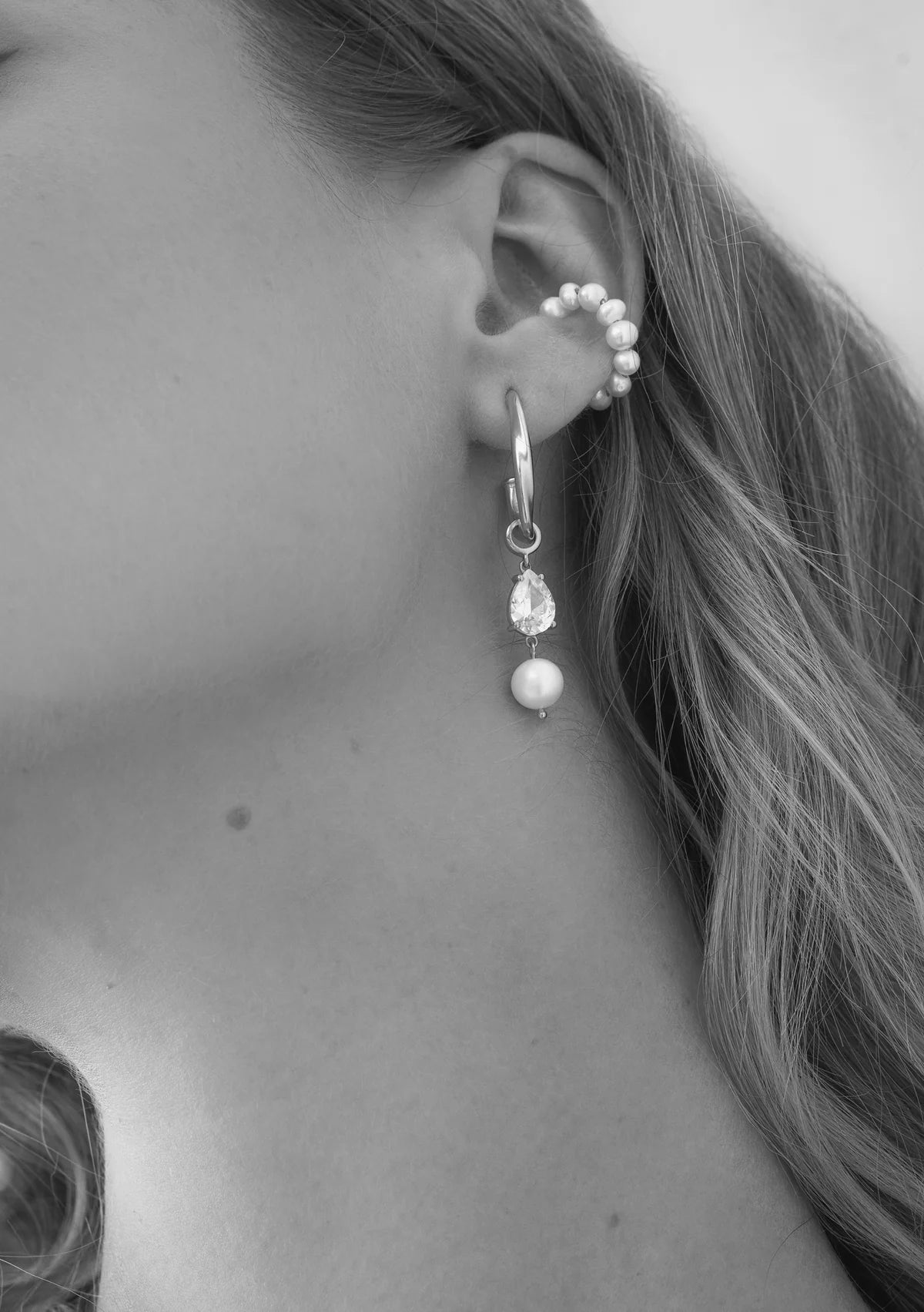 Lola Knight Riley Crystal & Pearl Bridal Drop Earrings - Sterling Silver Wedding Jewelry for Brides, Bridesmaids & Formal Occasions