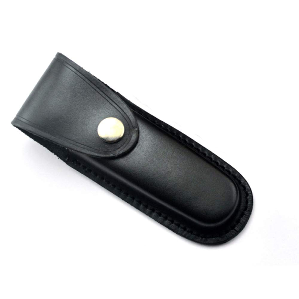 5 Inch Leather Folding Knife Sheath with Snap Closure & Belt Loop - Durable Leather Pouch Holder for Pocket Knives - Perfect for Camping, Hiking, and Outdoor Adventures