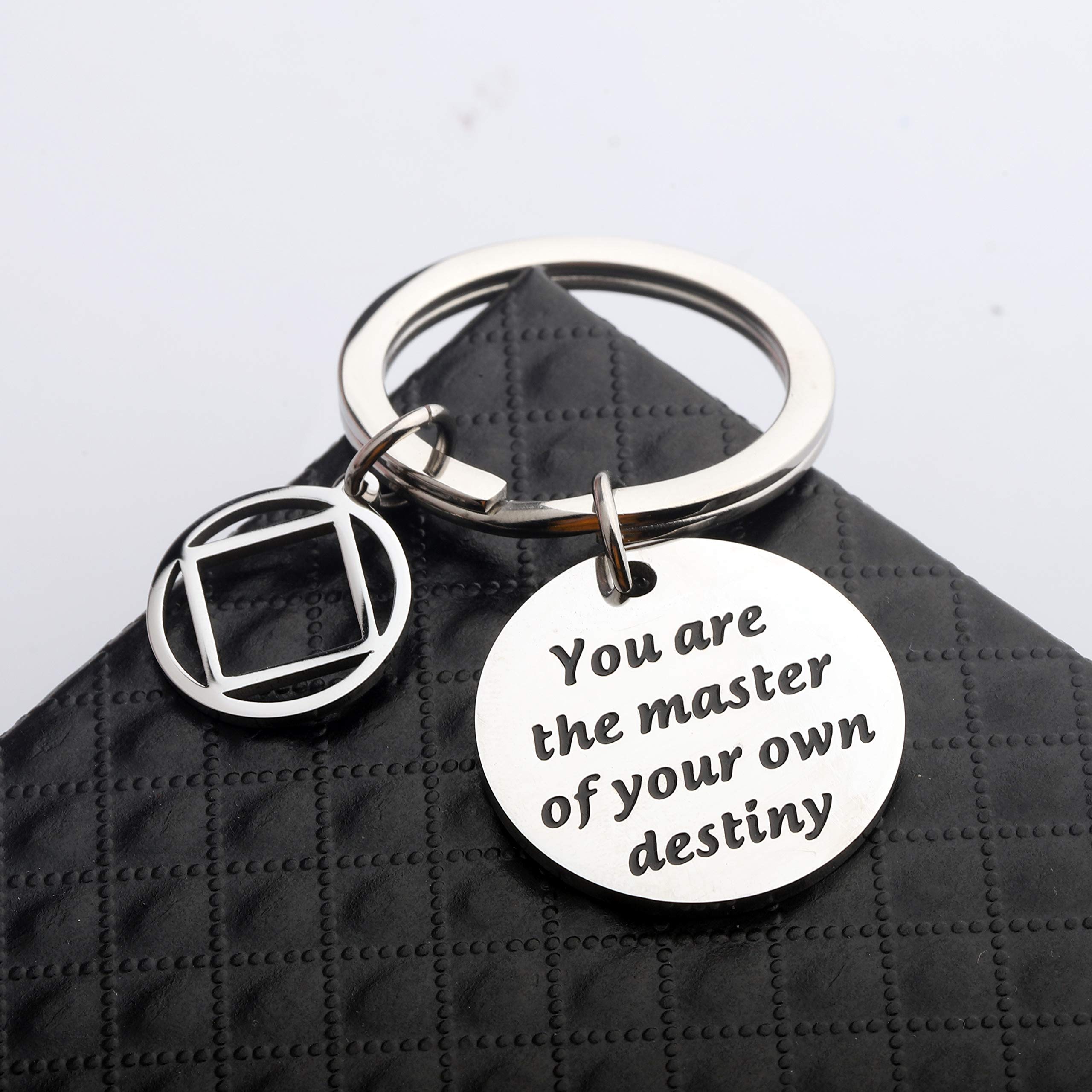 BAUNA Narcotics Anonymous Gifts - NA Sobriety Keychain with AA Symbol - 12 Step Recovery Gifts for Addiction Treatment & Support Groups - Perfect for Meetings, Anniversaries & Encouragement