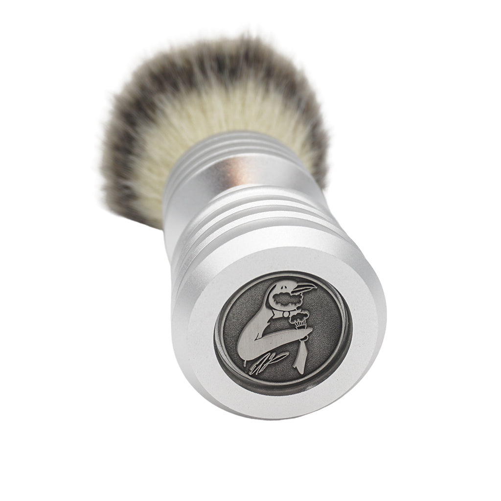 25mm Mühle STF XLarge Synthetic Shaving Brush with AP Shave Co. Alumihandle - Raw Matte Finish - Perfect for Wet Shaving & Grooming Routine