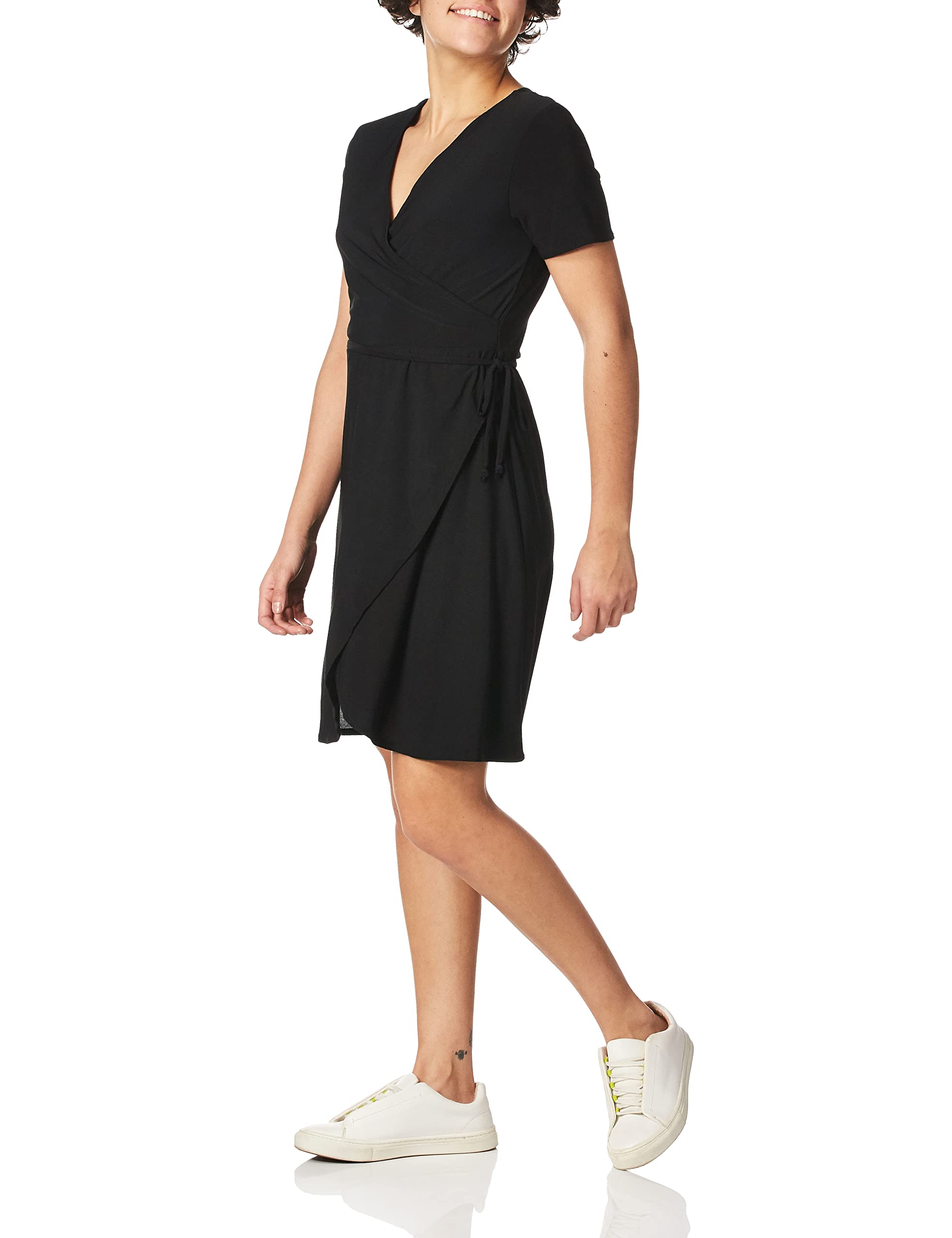 Star Vixen Women's Short Sleeve Wrap Dress - Ballet-Inspired Flowy Summer Dress for Casual Outings & Date Nights
