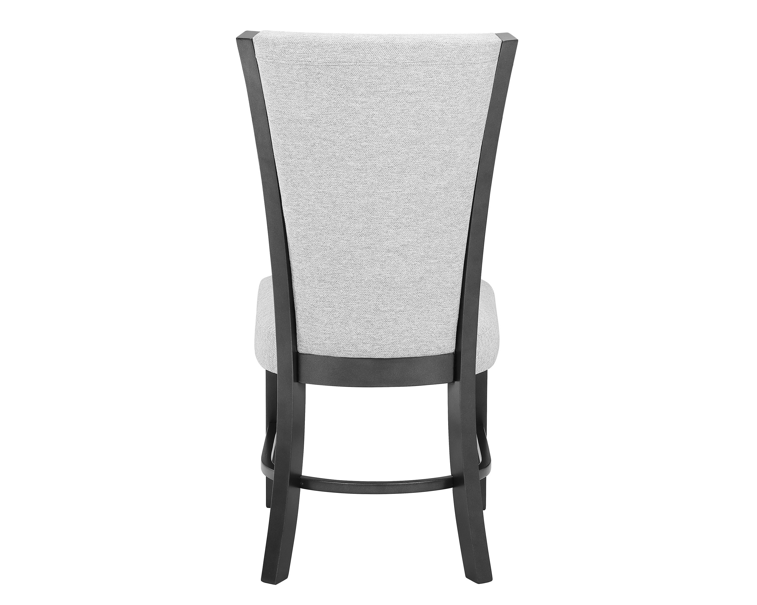 2pc Contemporary Glam Upholstered Dining Chairs - Padded Plush Fabric Seat with Wooden Legs - Modern Kitchen & Dining Room Furniture for Home Decor