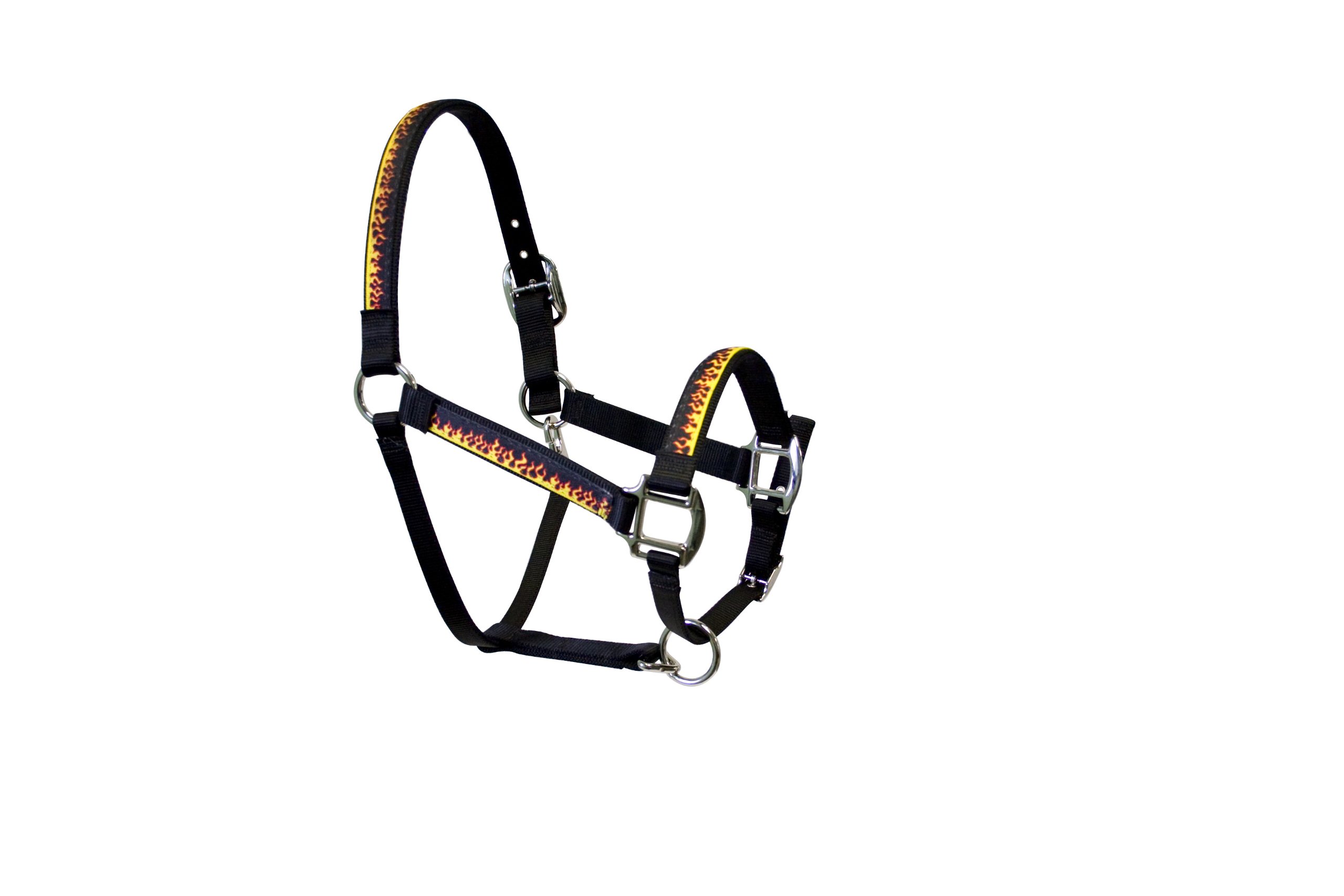Red Haute Horse RF1402 S Equine Elite Horse Halter with Red Flames – Durable & Adjustable for Training, Shows & Trail Riding