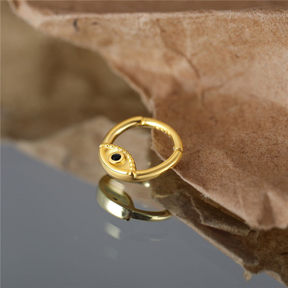 16G Turkish Eye Nose Ring - Hypoallergenic Surgical Steel Septum Hoop Piercing Jewelry for Women & Men | Perfect for Daith, Cartilage, and Nostril Piercings | Trendy Boho Style Body Jewelry