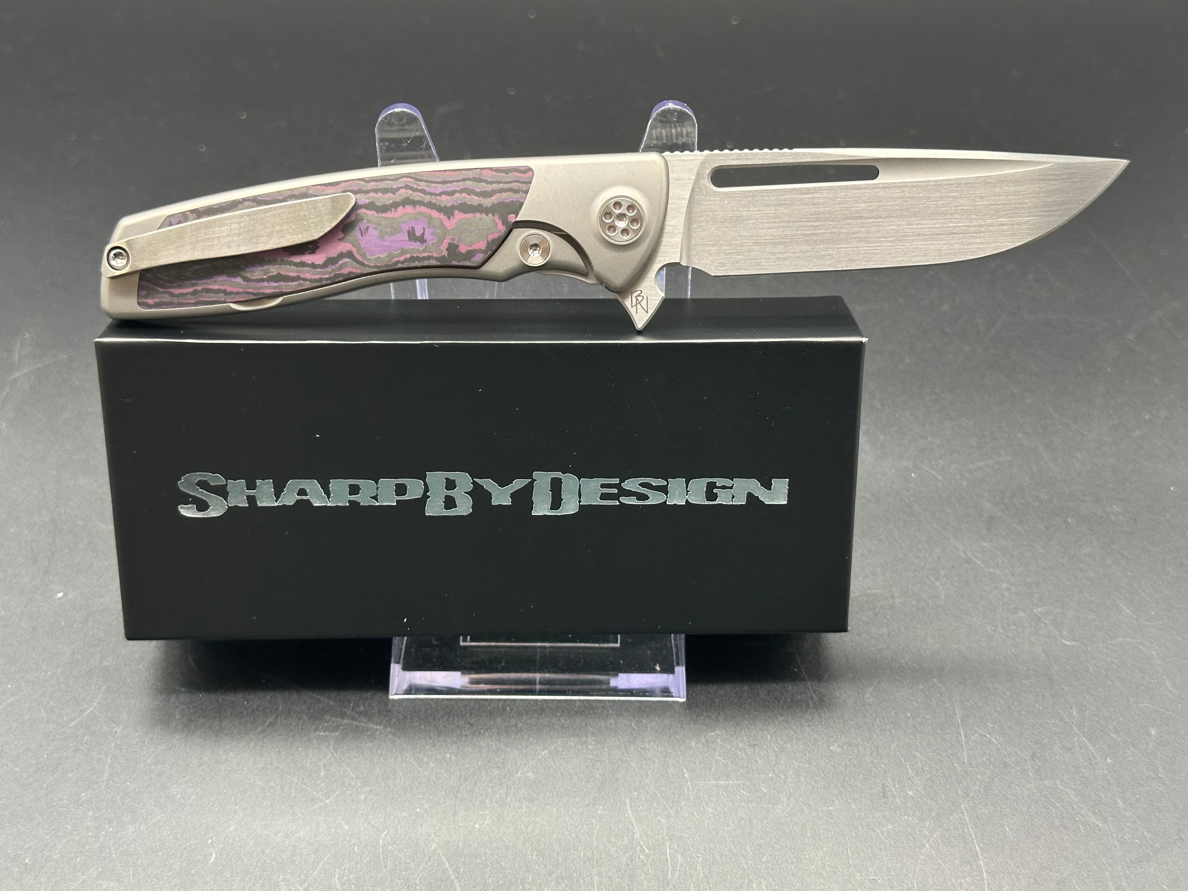 Sharp By Design SBD Mini Evo Folding Knife - Purple Haze Titanium Handle, Premium EDC Pocket Knife for Outdoor, Camping & Everyday Carry (EDC)