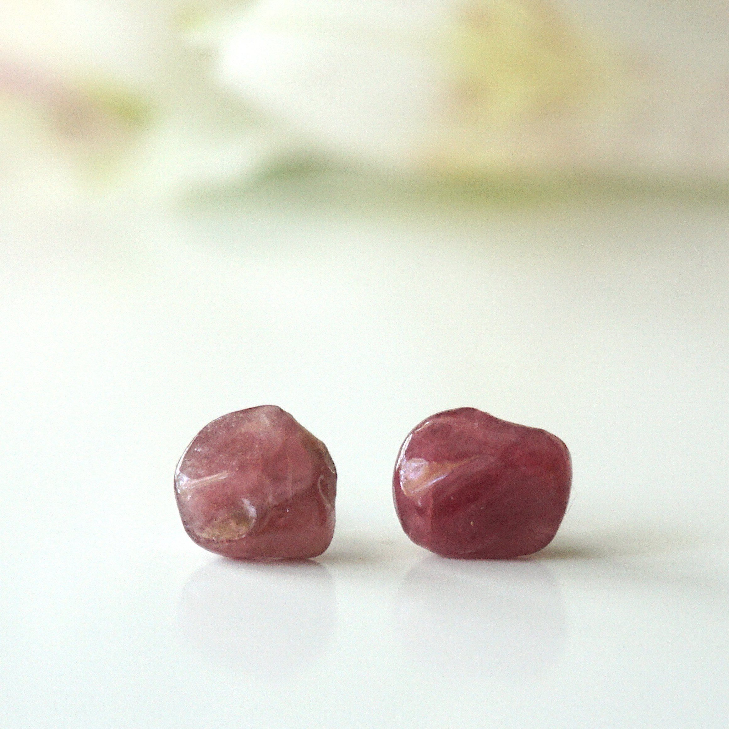 Pink Tourmaline Stud Earrings - Hypoallergenic Post Earrings for Women | Perfect for Weddings, Parties & Everyday Wear