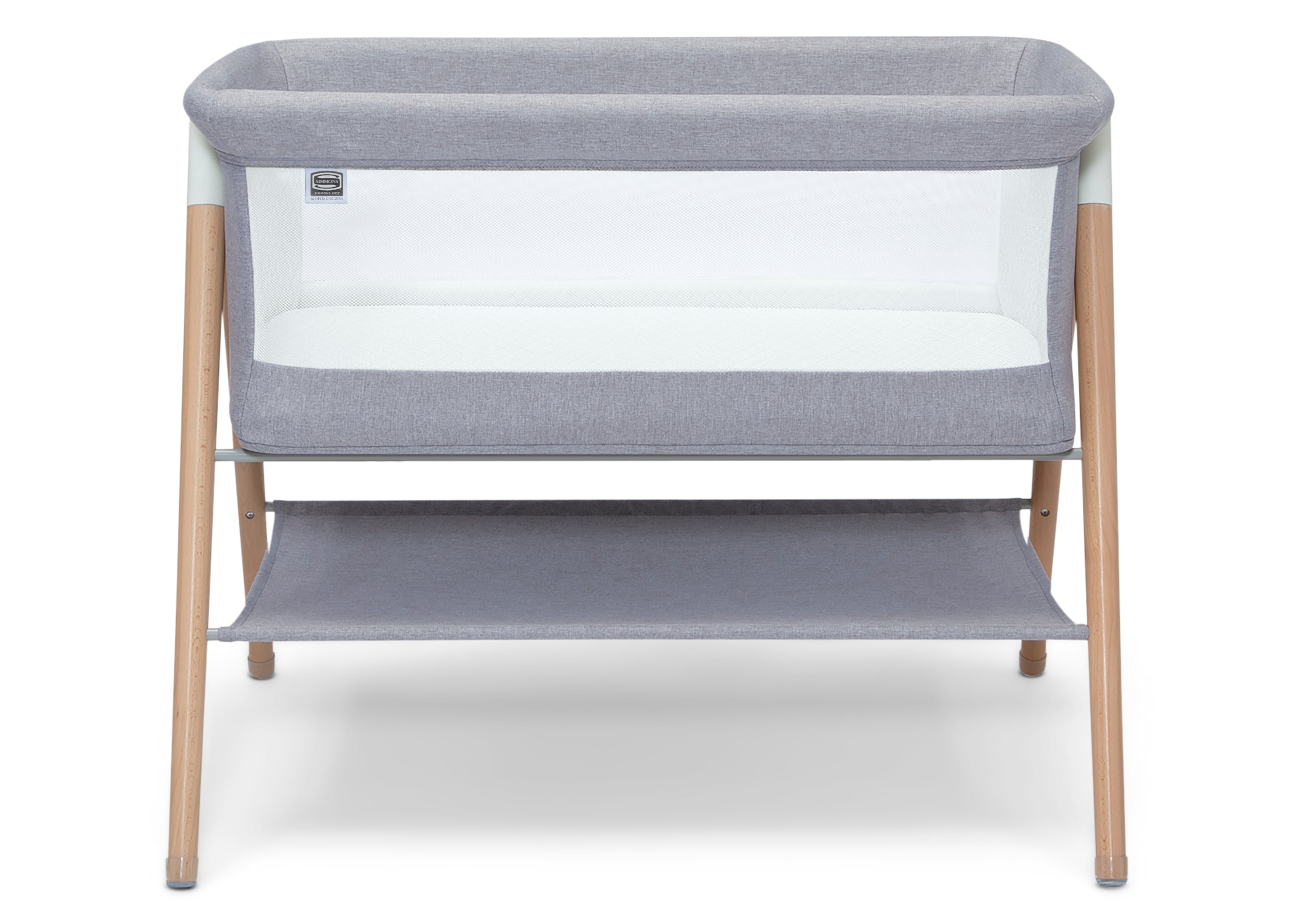Koi by the Bed Bassinet with Natural Beechwood Legs - Portable Baby Crib for Newborns & Infants - Perfect for Nursery, Bedroom & Travel