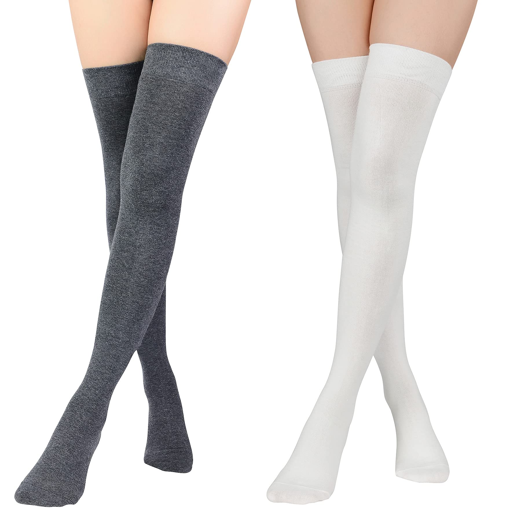 Zando Women's Cotton Thigh High Socks - Over Knee Stockings for Daily Wear & Outfits