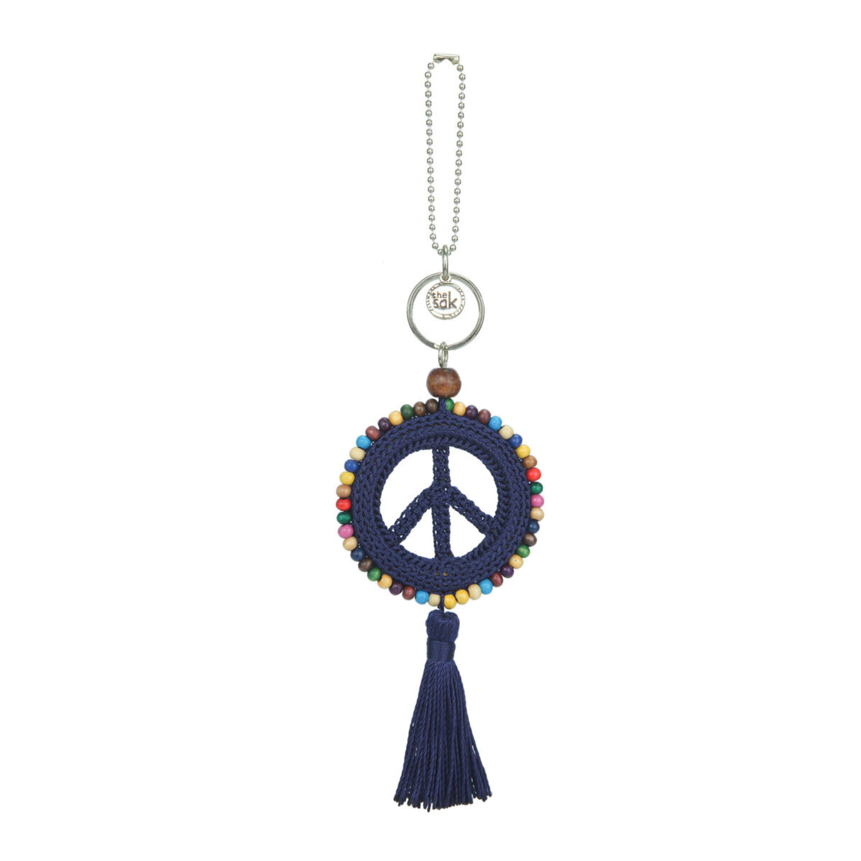 Handmade Crochet Denim Peace Earrings - Boho Dangle Jewelry for Women - Perfect for Festivals, Parties & Everyday Wear