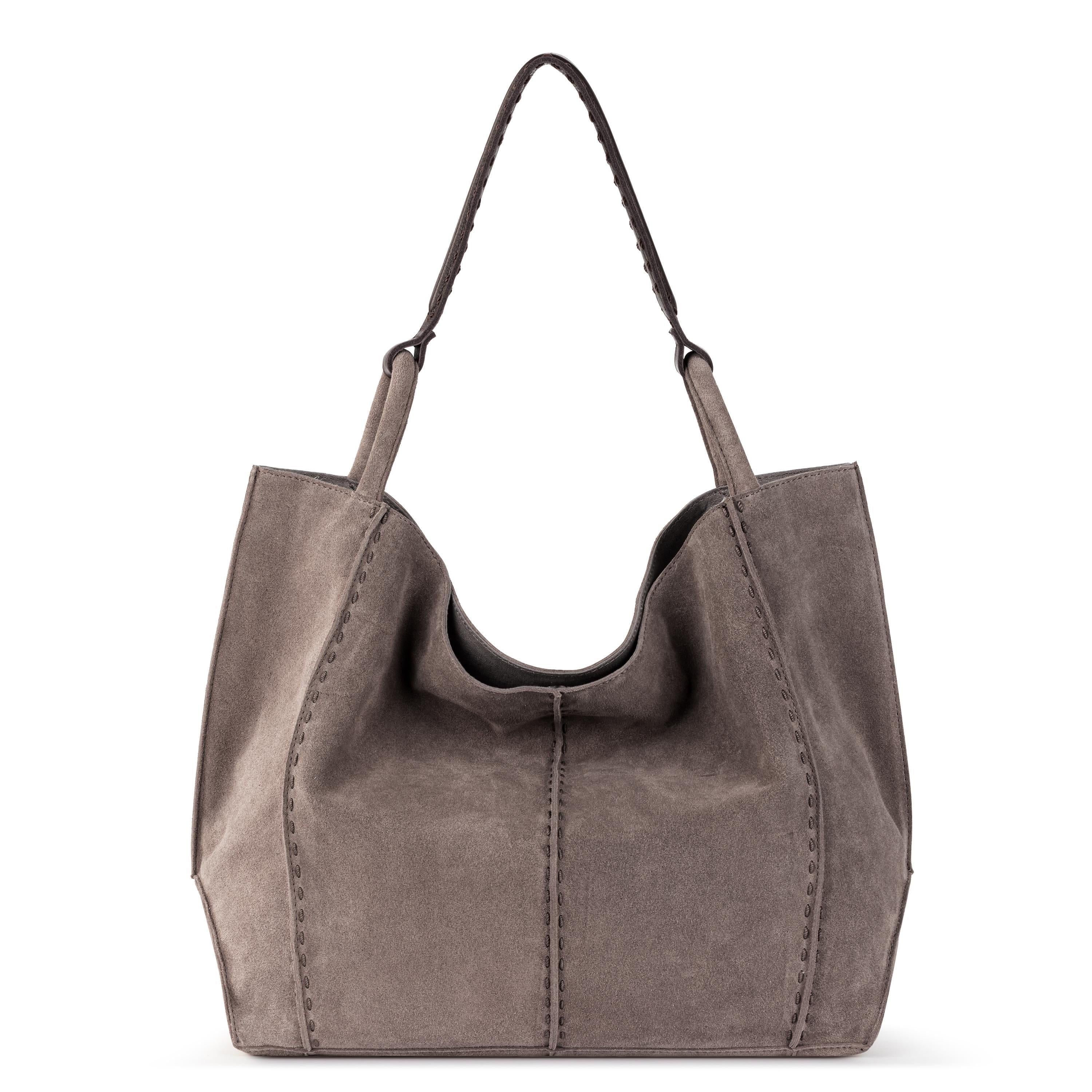 Los Feliz Large Leather Tote Bag - Premium Mushroom Suede Handbag for Women - Perfect for Work, Travel & Everyday Use