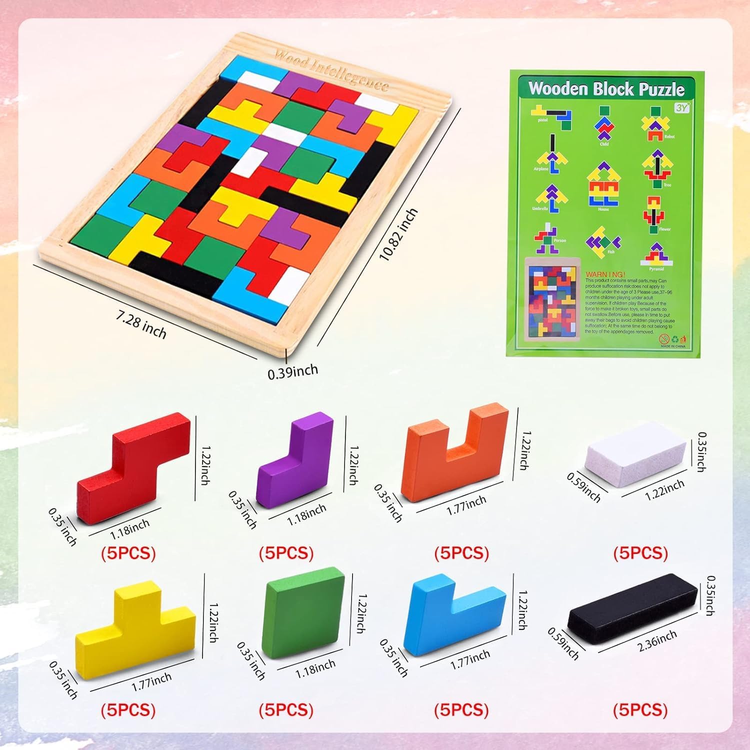Triyugo Wooden Brain Teaser Puzzles for Kids Ages 3+ - 40-Piece Educational Building Block Games, Montessori Learning Toys for Toddlers - Perfect for Travel, Indoor & Outdoor Play, Birthday Gifts & STEM Activities