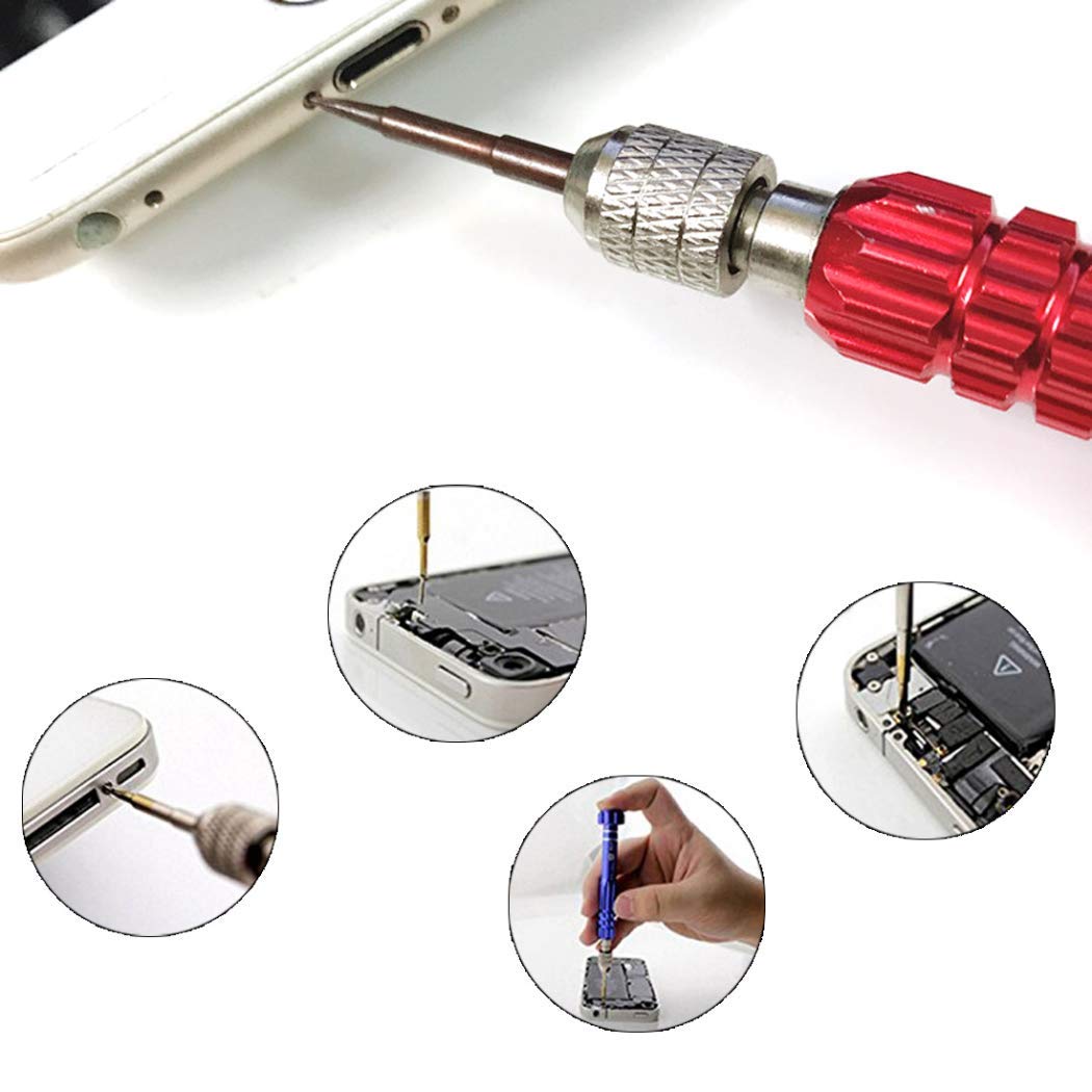 Professional Micro Precision Screwdriver Set - 5 in 1 Magnetic S2 Steel Screwdriver Bits for Smartphone, Tablet, Eyeglass & Watch Repair - Durable Purple Tool Kit for Electronics, Jewelry & Small Device Maintenance