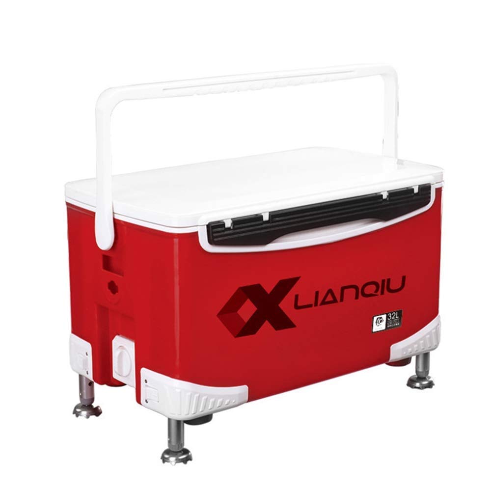 ZFF 32L Insulated Fishing Tackle Box with 4 Legs - Thickened Cooler for Fresh Storage, 72-Hour Cold Retention - Perfect for Fishing Trips, Camping & Outdoor Adventures