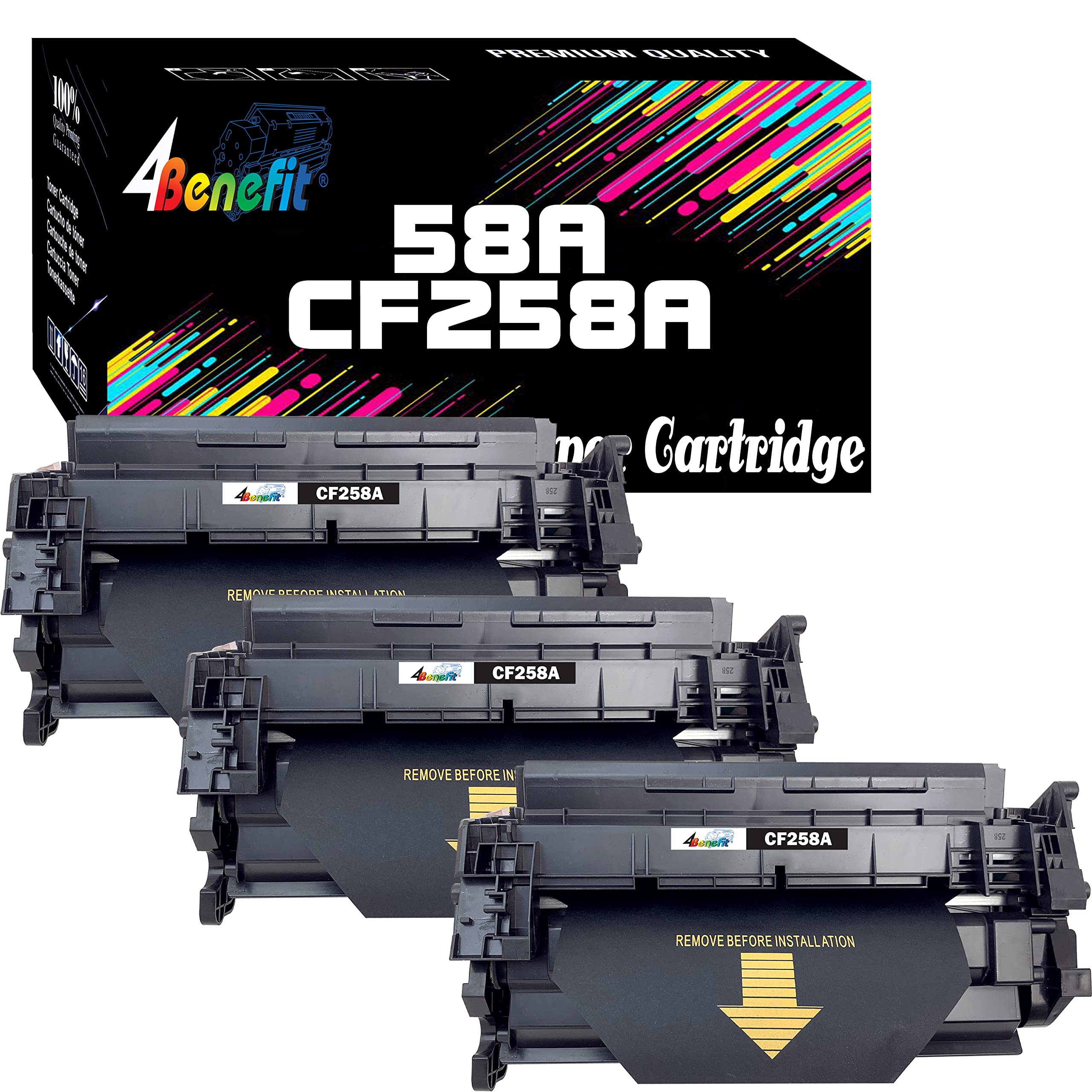 HP 58A 258A CF258A Compatible Toner Cartridge (3-Pack) - Replacement for HP LaserJet Pro M404n M404dn M404dw MFP M428fdn M428dw Printers | High Yield Black Ink | Perfect for Office & Home Printing Needs