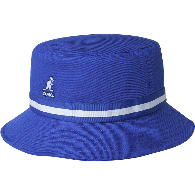 Kangol Stripe Lahinch Bucket Hat - Mykonos Blue | Summer Beach Sun Protection | Fashionable Unisex Bucket Hat for Outdoor Activities & Travel