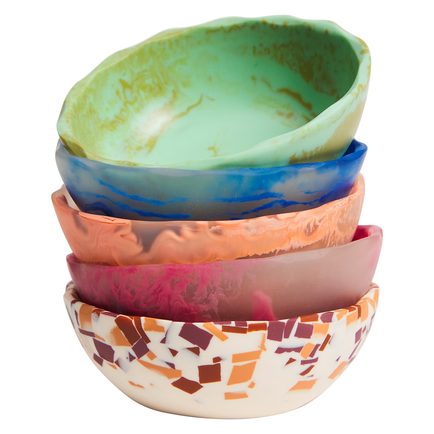 Billie Bowl - Nougat Terrazzo Stoneware Cereal & Soup Bowl Set of 2 - Perfect for Breakfast, Snacks, and Desserts - Microwave & Dishwasher Safe