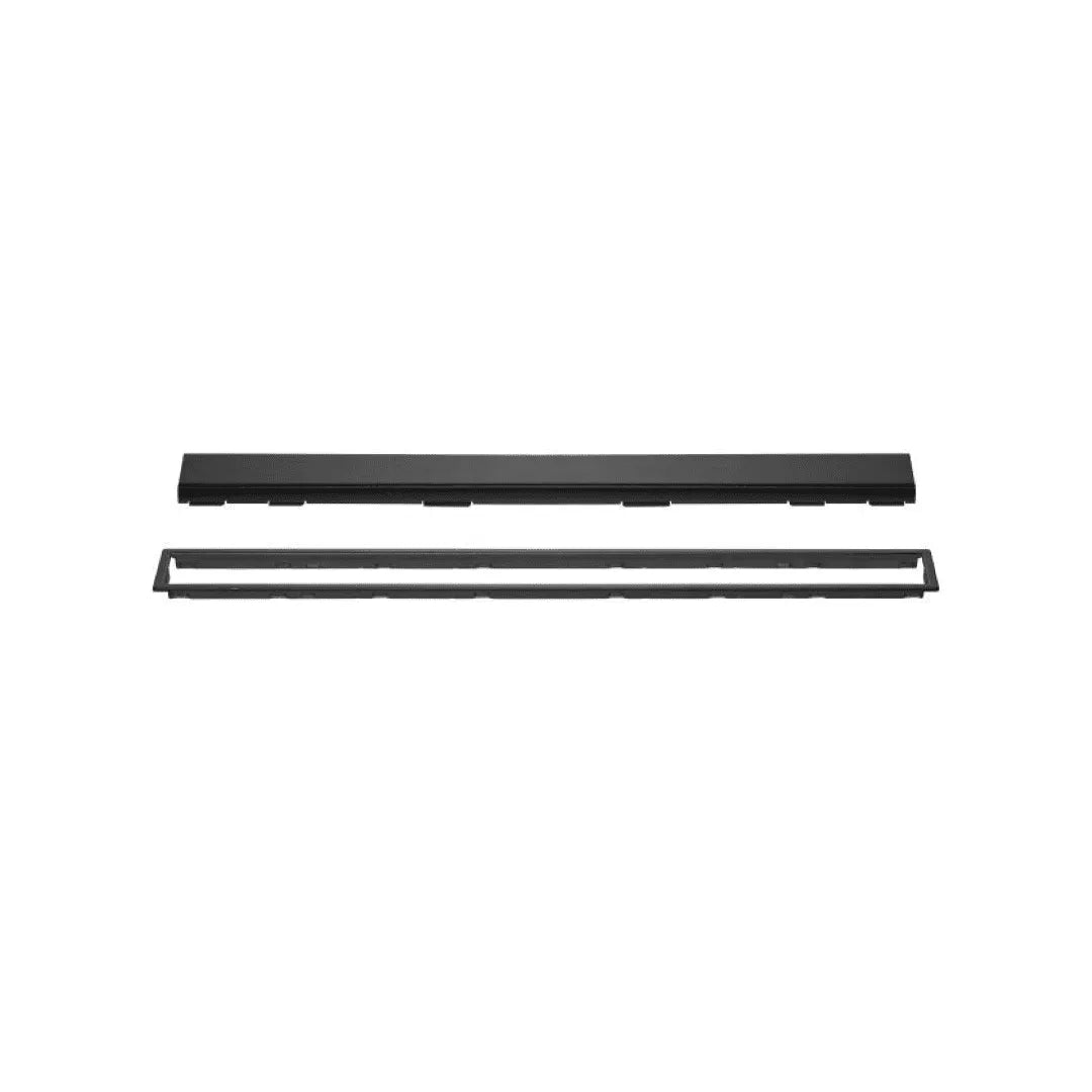 KERDI LINE 3/4 Height x 1/8 to 9/16 Thick Linear Drain Gate Assembly in Matte Black - Premium Shower Drain System for Modern Bathroom & Wet Room Installations