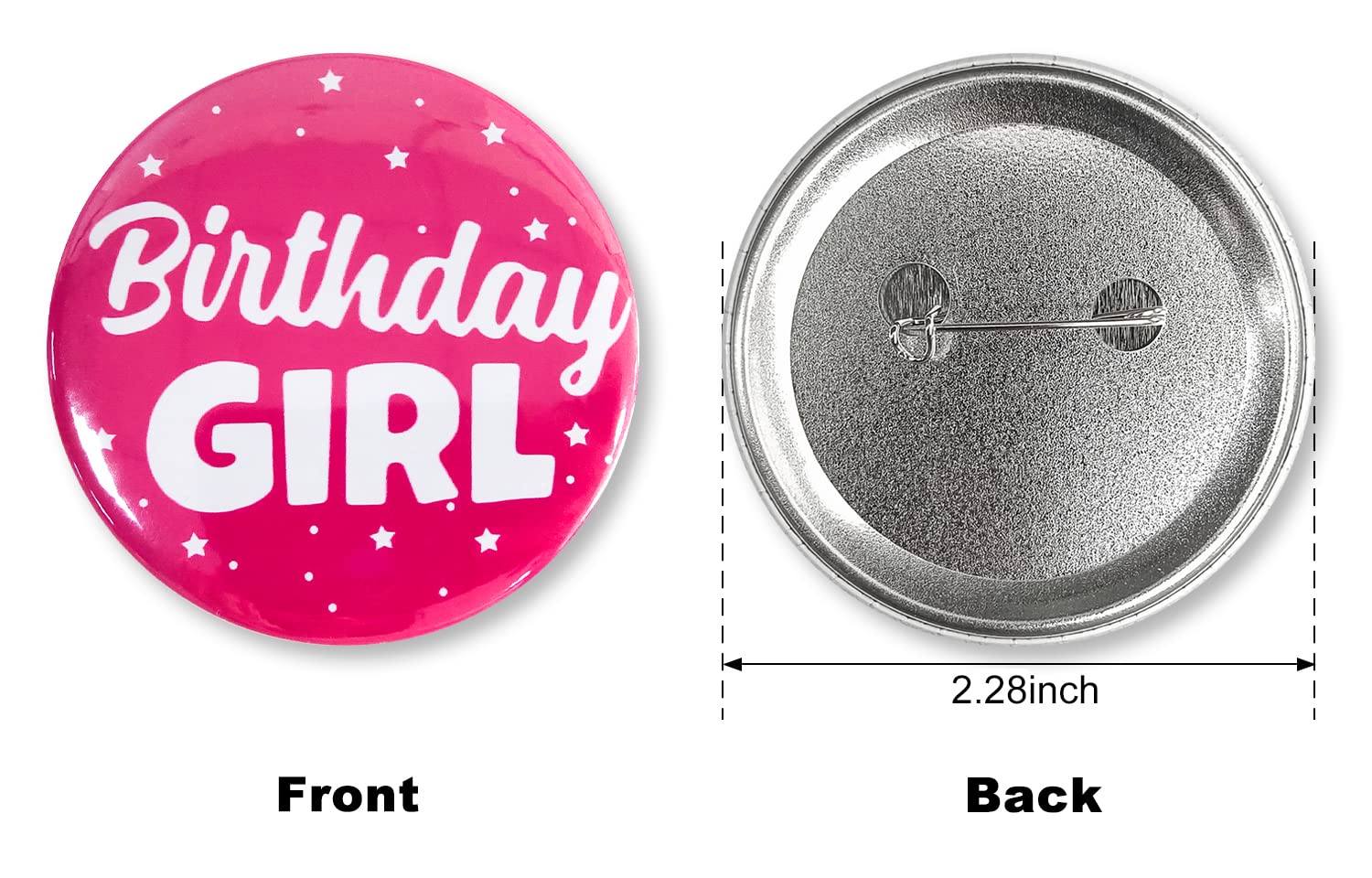 Birthday Girl Pin Badges - Cute Tinplate Enamel Pins for Party Favors, Birthday Decorations & Gifts - Perfect for Birthday Parties, Baby Showers & Special Events