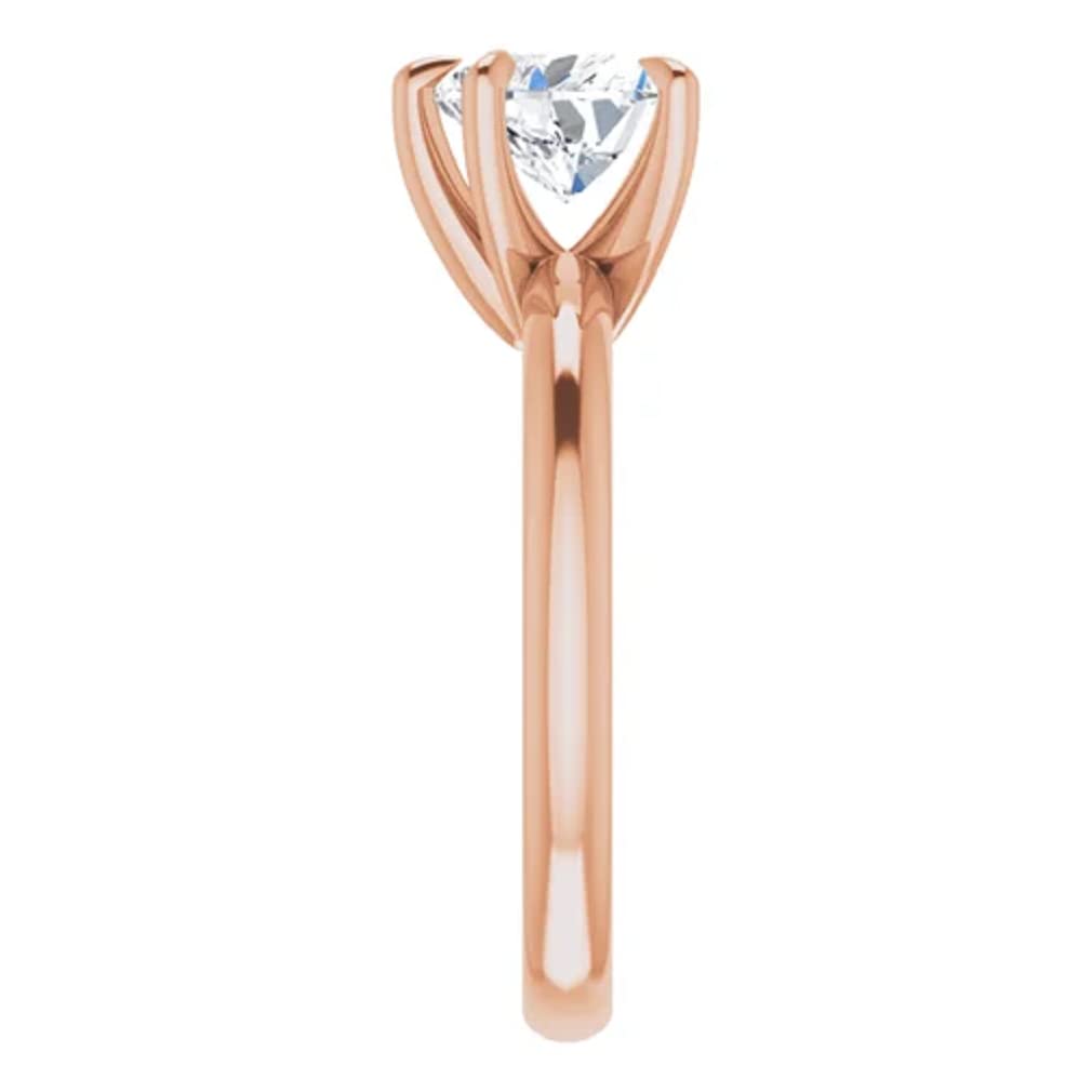 10K Solid Rose Gold Handmade Engagement Ring - 1.0 CT Heart Cut Moissanite Diamond Solitaire Wedding Band for Women | Perfect for Proposals, Anniversaries & Bridal Jewelry Gifts