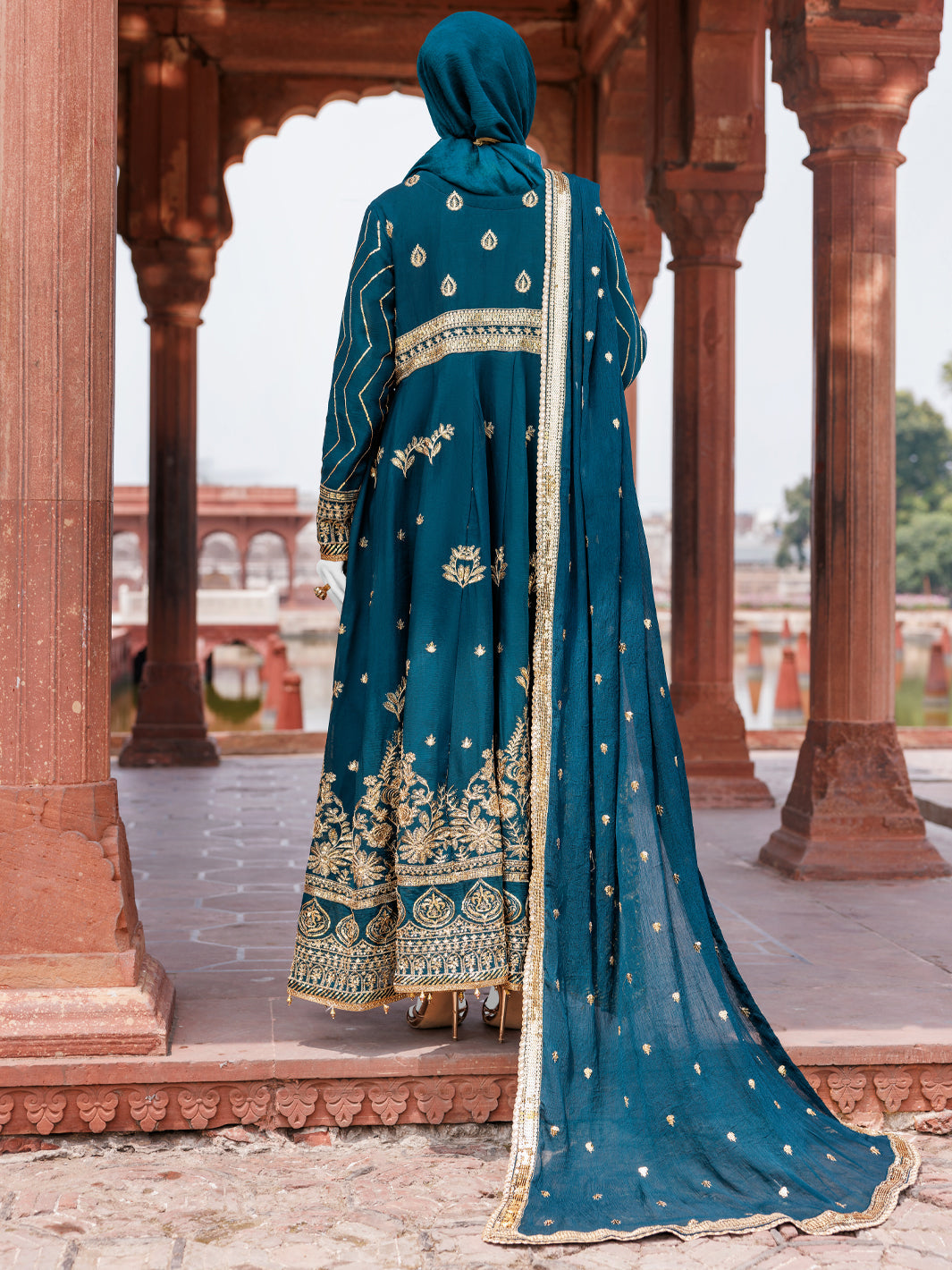 Elegant Green Chiffon Stitched Suit by J. Junaid Jamshed | Formal Wear for Women | Perfect for Weddings, Parties & Special Occasions