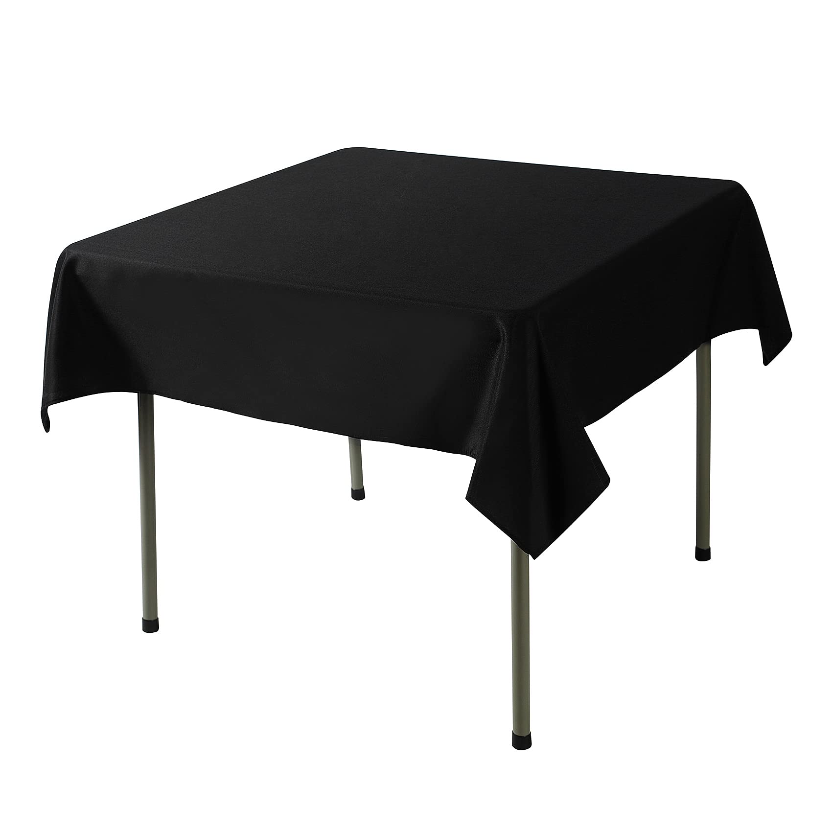 70x70 Inch Square Tablecloth - Stain & Wrinkle Resistant Washable Polyester Table Cover for Dining, Buffet, Wedding - Black Decorative Fabric Tablecloth for Home, Restaurant & Outdoor Parties