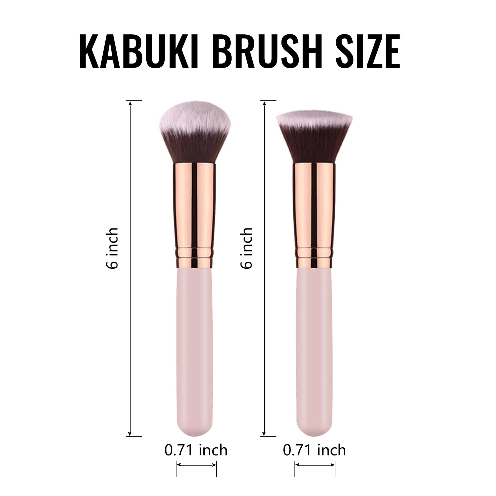 2-Piece Kabuki Foundation Brush Set - Round Top Professional Makeup Brush for Liquid, Cream & Powder - Perfect for Blending & Buffing Face & Body Makeup - Ideal for Daily Use, Travel & Professional Makeup Artists