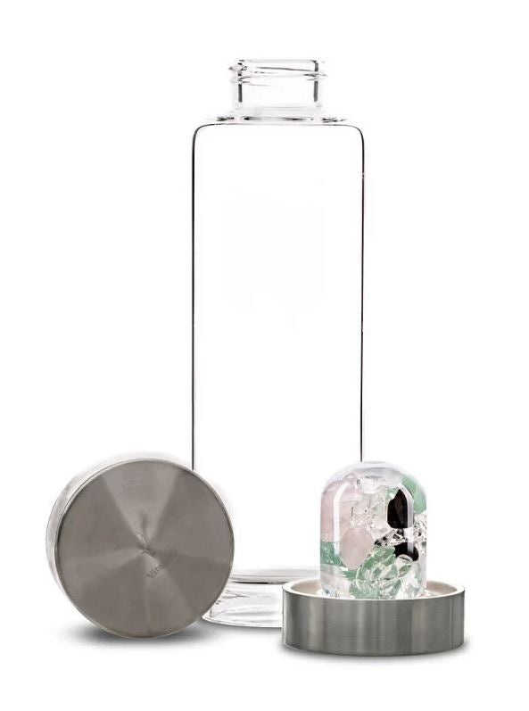 VitaJuwel Crystal Infused Water Bottle for Energy & Wellness | Natural Mineral Water Enhancer | Perfect for Yoga, Meditation & Daily Hydration | MOMAZING