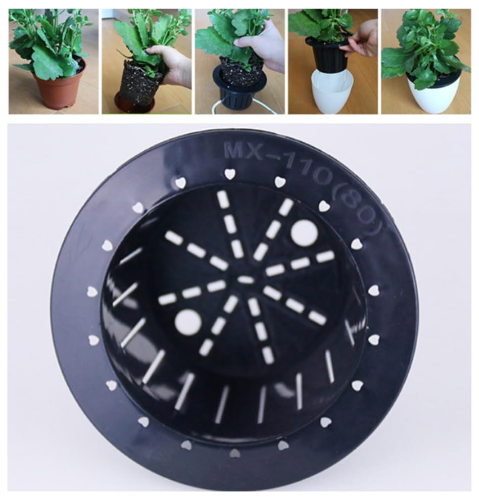 5 Pack Self Watering Flower Pots with Visible Water Level - Indoor/Outdoor Planters for Seedlings, Nursery, Balcony & Window Gardens - White Lazy Plant Pots for Easy Root Care & Watering (Perfect for Home Decor, Office Plants & Gardening Gifts)