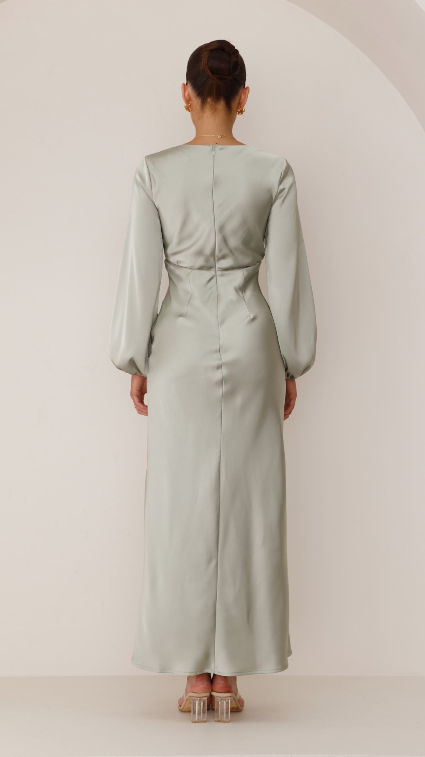 Brigitte Maxi Dress for Women - Olive Green Flowy Long Dress with Side Slits, Perfect for Summer, Beach, Vacations & Casual Outings