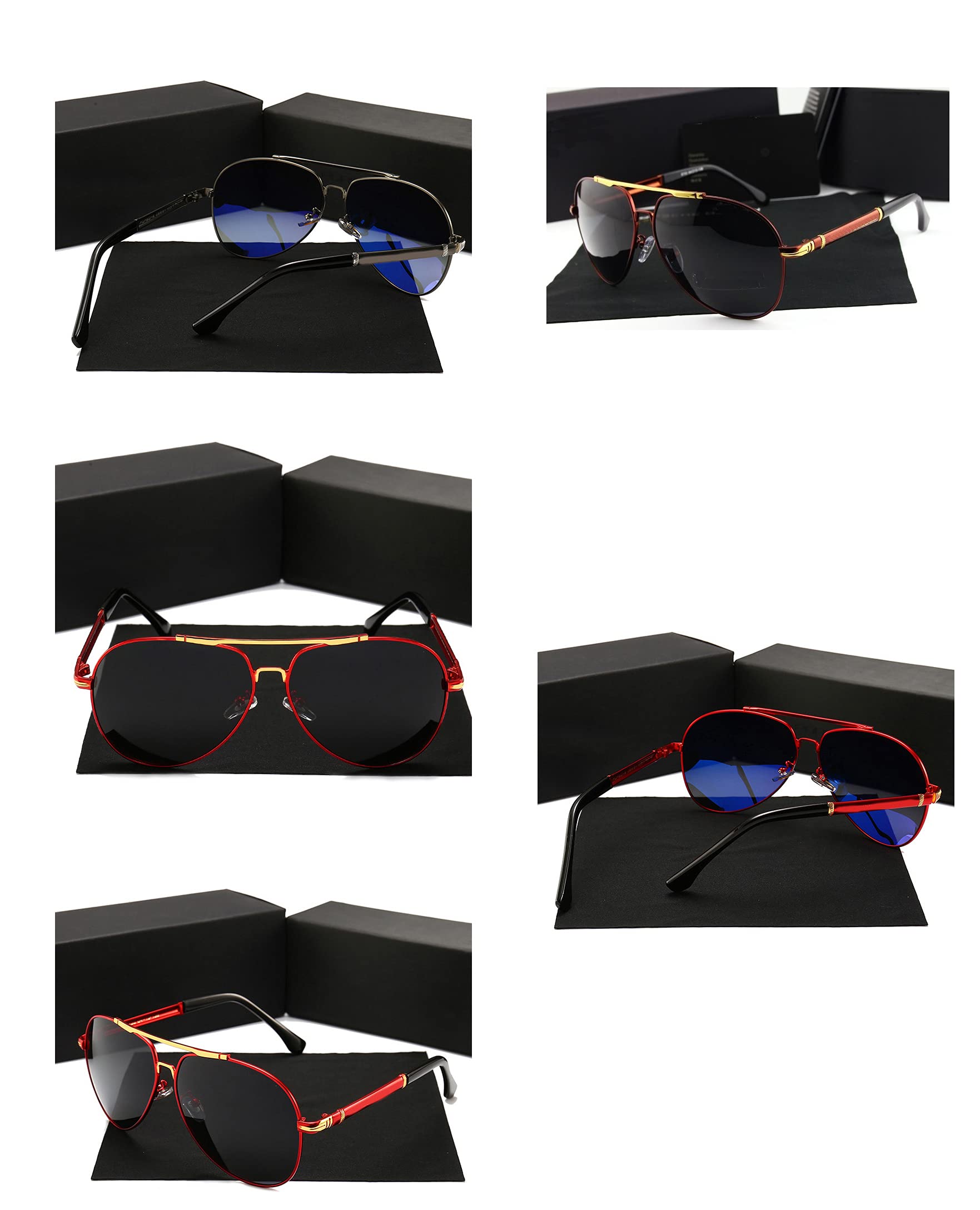 Heat Resistant Premium Aviator Sunglasses for Men & Women - UV400 Protection Polarized Lenses - Ideal for Driving, Flying, and Outdoor Activities