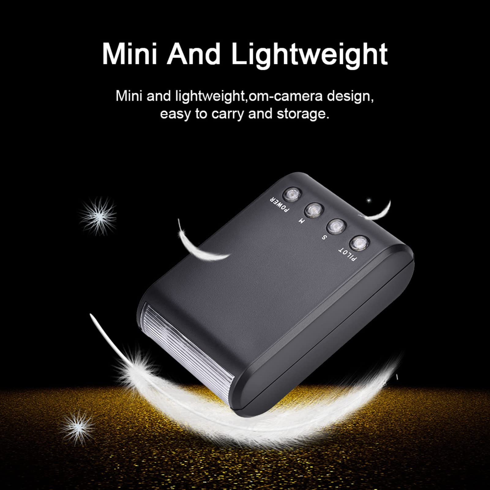 Mini Flashlight for DSLR Cameras - Portable Hot Shoe Mount Speedlite with Bright & Soft Light - Perfect for Photography, Videography, and Low Light Shooting