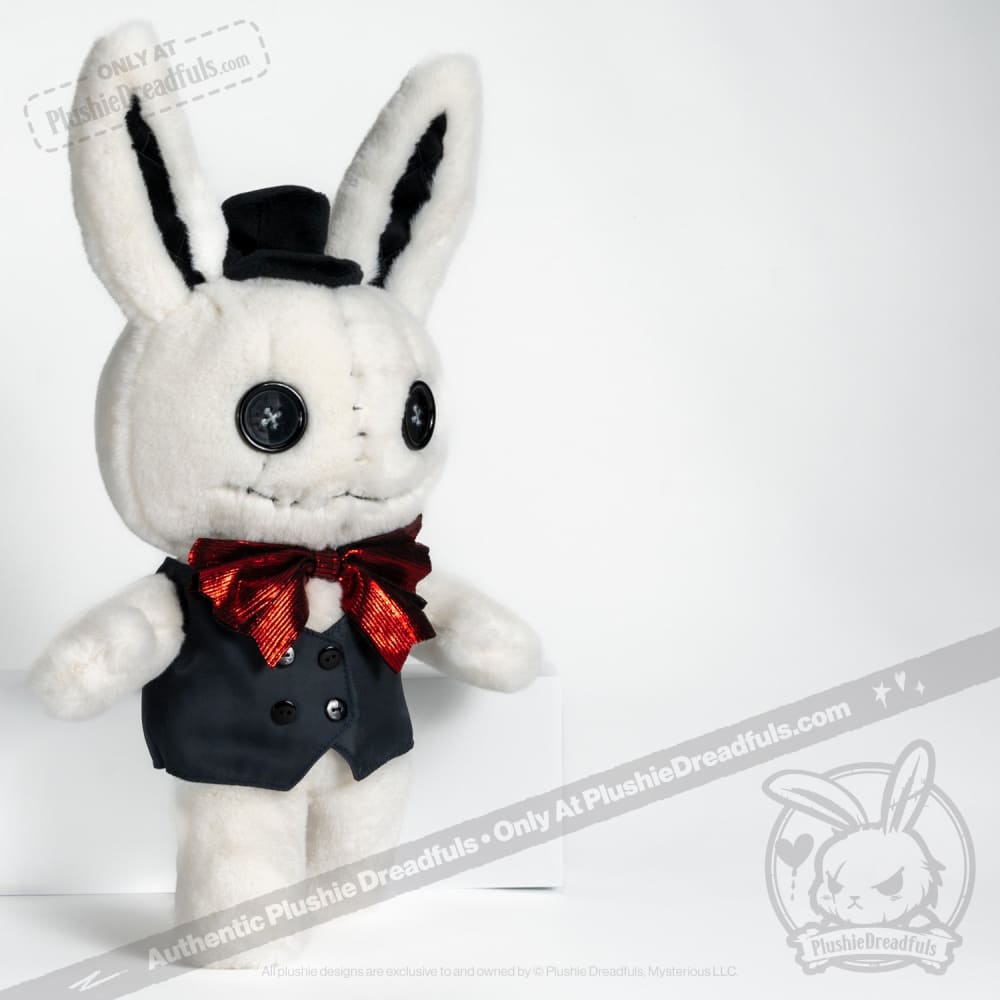 Victorian McGee's White Rabbit Plush Toy - Soft & Cuddly Stuffed Animal for Kids, Collectors & Home Decor | Perfect for Nursery, Gifts & Themed Parties