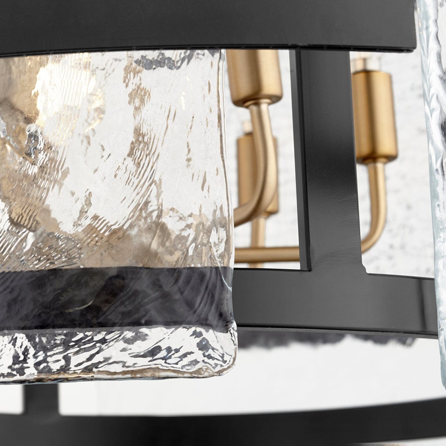 Cyan Design 11117 Panorama Small Chandelier in Noir & Aged Brass - Elegant Ceiling Light Fixture for Dining Room, Bedroom, or Living Room Decor