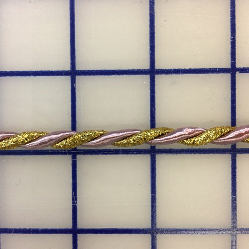 1/4 Inch Metallic Trim Fancy Twisted Cord - Lilac, Pink & Gold for DIY Crafts, Home Decor, and Sewing Projects | Premium Closeout Deal