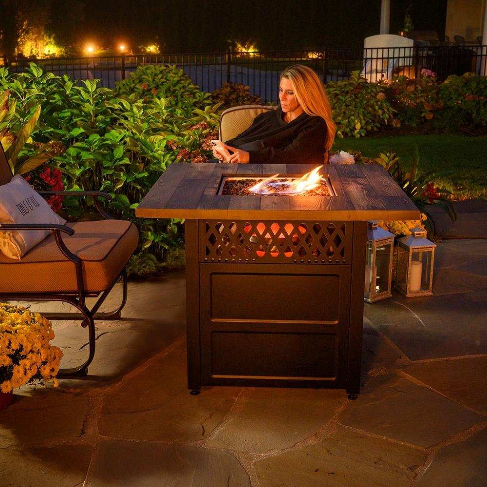 Endless Summer Harris 38 Inch DualHeat LP Fire Pit Table - Outdoor Patio Heater for Backyard, Deck, Garden (GAD19103ES) | Perfect for Camping, Parties & Relaxing Evenings