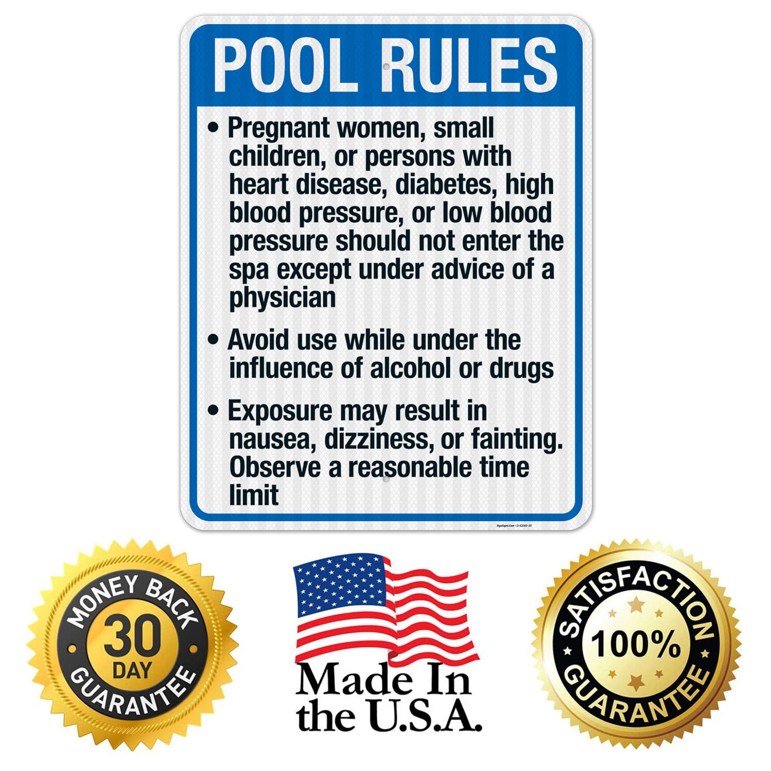Minnesota Pool Rules Sign - 24x30 Inches, Complies with State Safety Code | 3M EGP Reflective .080 Aluminum, Fade Resistant | Made in USA | Perfect for Public Pools, Water Parks & Backyard Swimming Pools