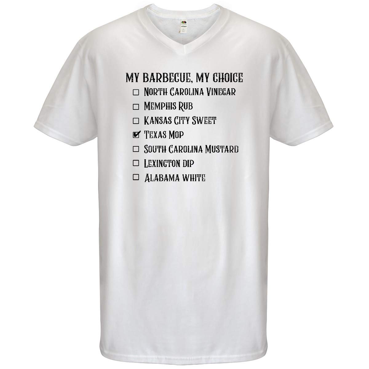 Inktastic My Barbecue Texas Mop Men's V-Neck T-Shirt - Comfortable Graphic Tee for BBQ Lovers, Texas Pride & Casual Wear - Perfect for Grilling, Outdoor Parties & Everyday Outfits