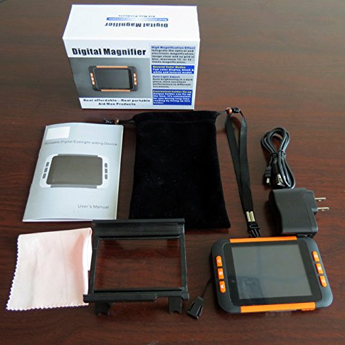 ViSee LVM-300 3.5 Inch Portable Low Vision Video Magnifier with Stand - Handheld Reading Aid for Books, Newspapers & Small Print - Ideal for Seniors & Visually Impaired