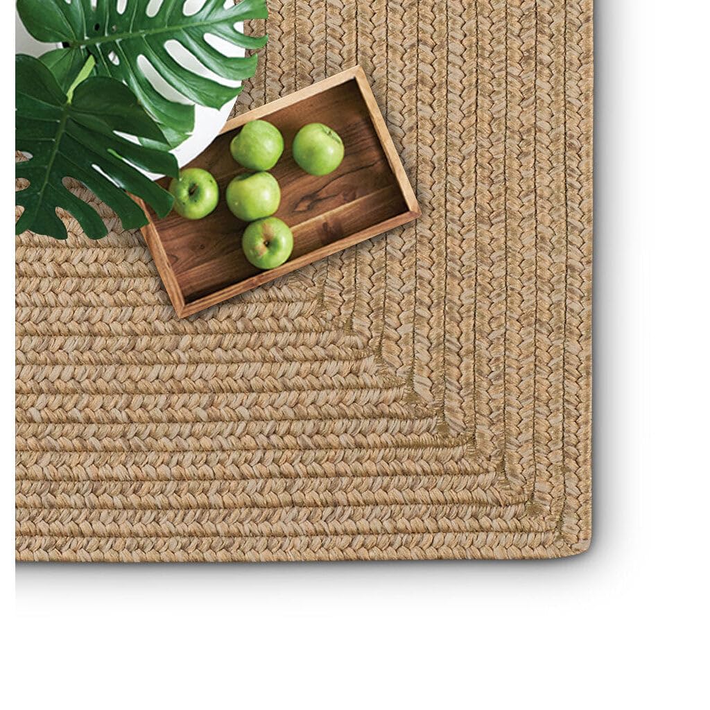 Capel Rugs Candor Oval Braided Jute Rug - Natural Tan 3' x 5' Handwoven Indoor/Outdoor Floor Mat for Living Room, Bedroom, Patio & Entryway