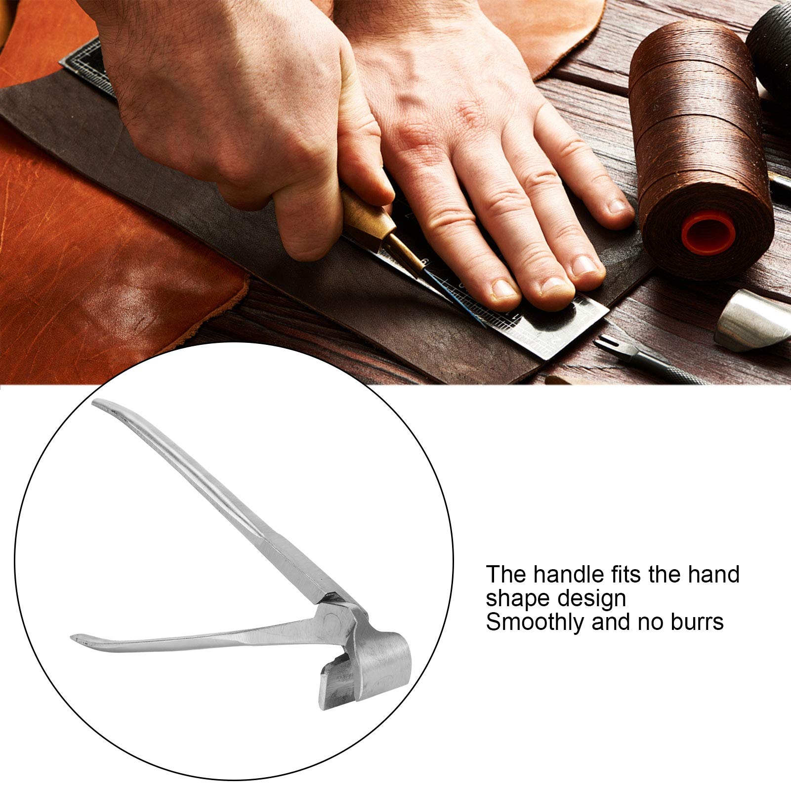 Professional Leathercraft Flattening Pliers - Heavy Duty Leather Cutting & Flush Trimming Tool with Non-Slip Grip - Perfect for Leather Belts, Bags, Wallets & DIY Craft Projects
