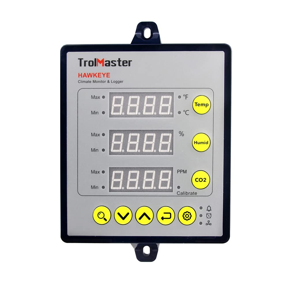 TrolMaster Legacy Hawkeye 3-in-1 Environmental Monitor & Data Logger for Indoor Grow Rooms | CO2, Temperature, Humidity Tracking for Hydroponics & Greenhouse