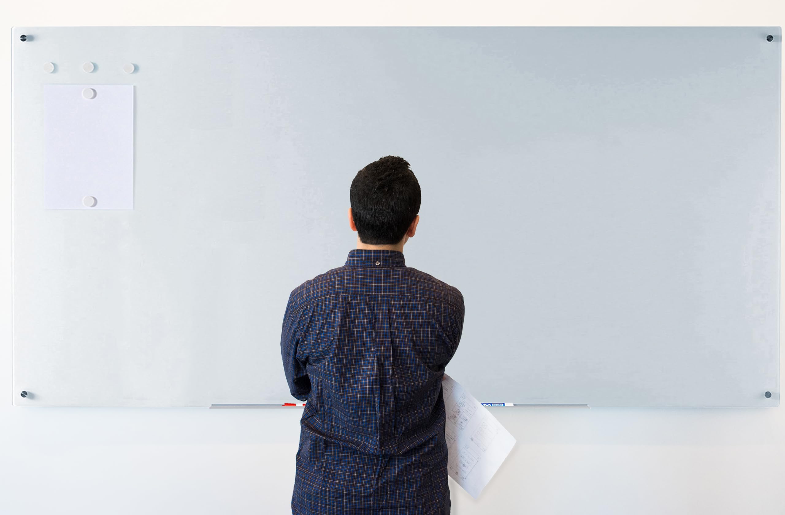 Premium Magnetic Glass Dry-Erase Board Set - 6' x 4' Whiteboard with Markers, Magnets & Mounting Hardware - Perfect for Office Meetings, Classroom Teaching & Home Office Organization