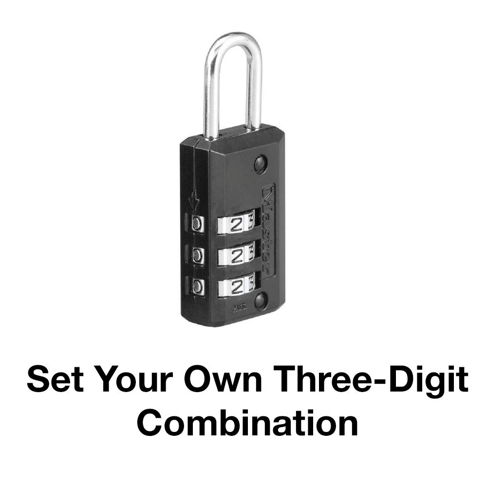 Master Lock 646D Black Combination Luggage Lock - Set Your Own Code, 13/16